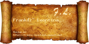 Frankó Leontina névjegykártya